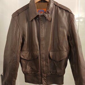 Vintage Cooper A2 Genuine Leather Bomber Flight Jacket